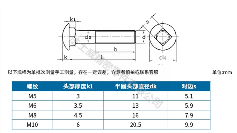 GB12小頭馬車(chē)螺栓_規(guī)格2