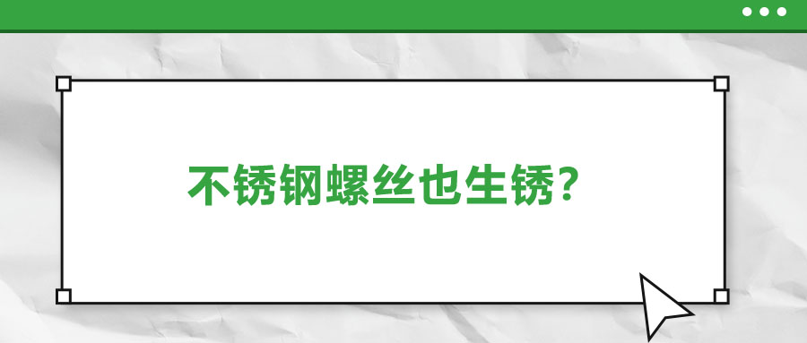 不銹鋼螺絲也生銹？